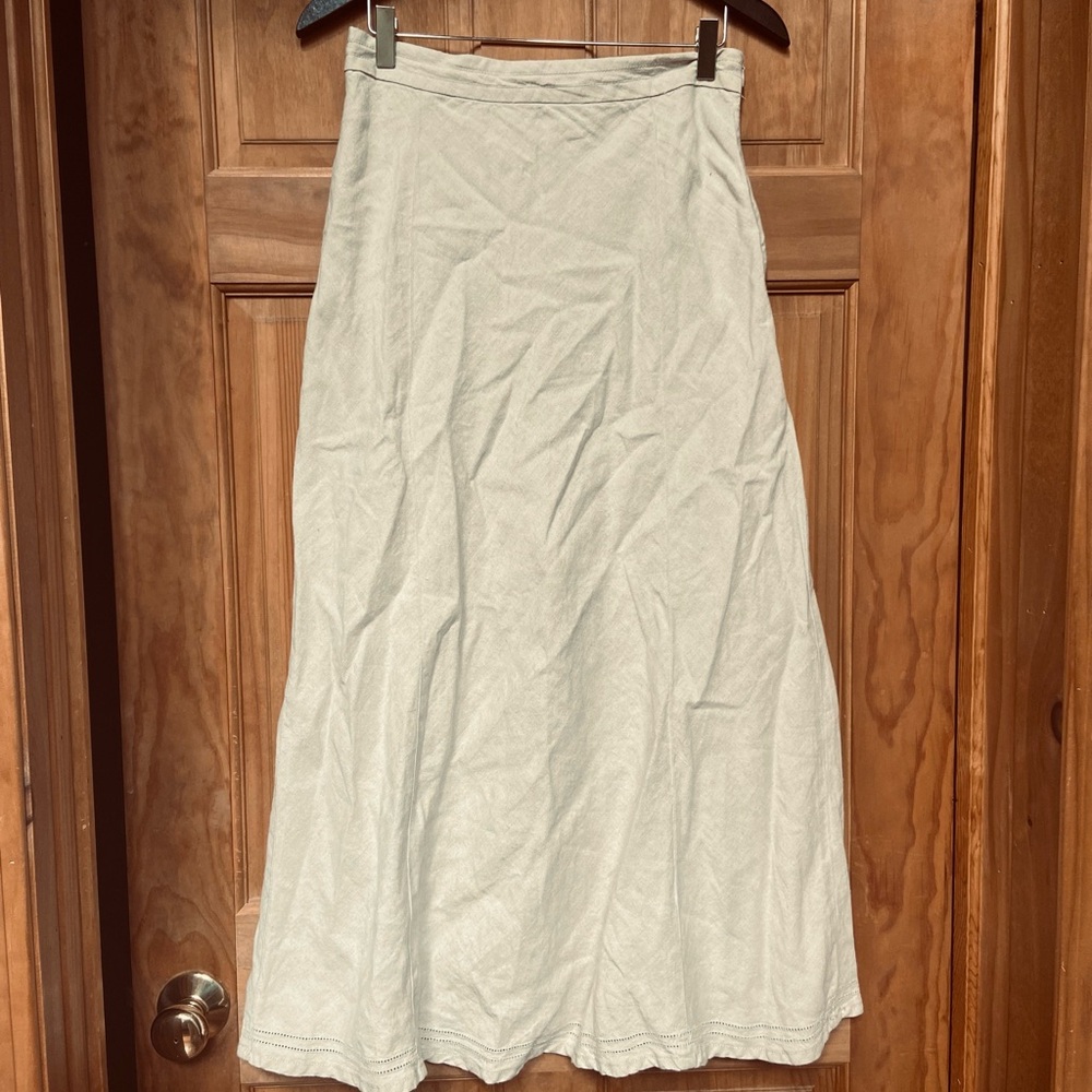 L.L. Bean Cream/Beige Maxi A-Line Skirt